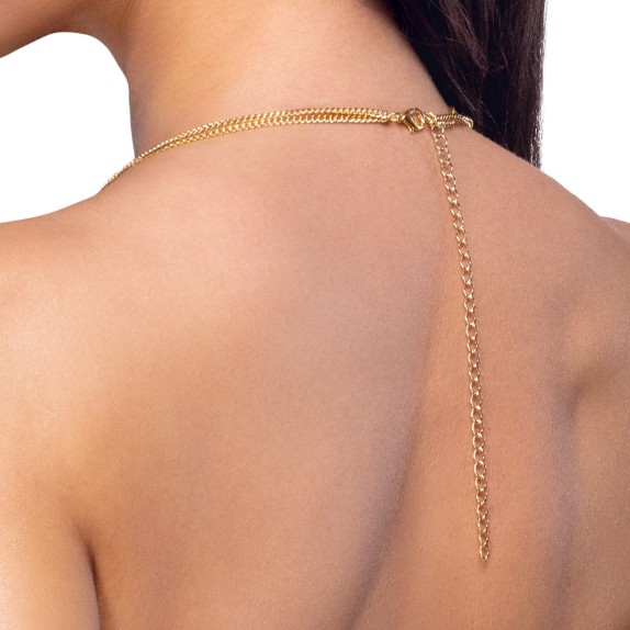 CATENA CORPO DORATA STRASS LUCENTI GIOIELLO REGOLABILE