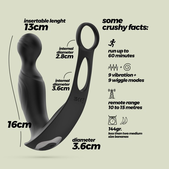 copy of VIBRATORE PROSTATICO ANALE CON ANELLI PER PENE E TESTICOLI FLAMMA