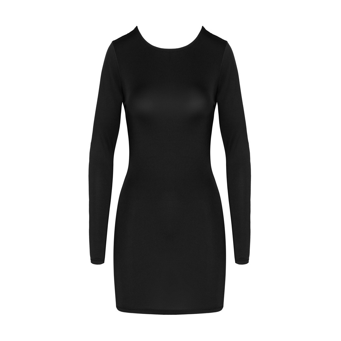 MINI ABITO NERO PER DONNA CON MANICA LUNGA E...