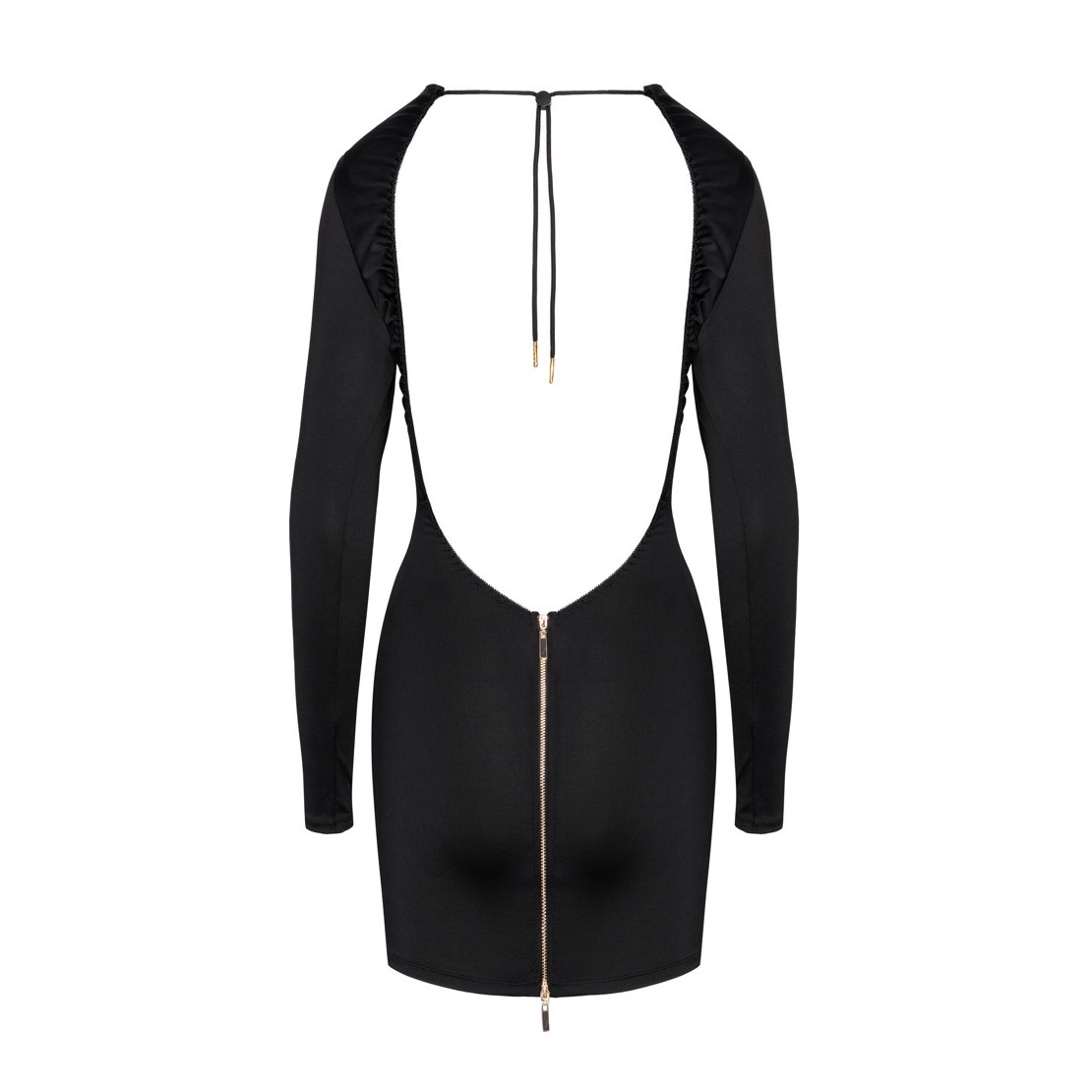 MINI ABITO NERO PER DONNA CON MANICA LUNGA E...