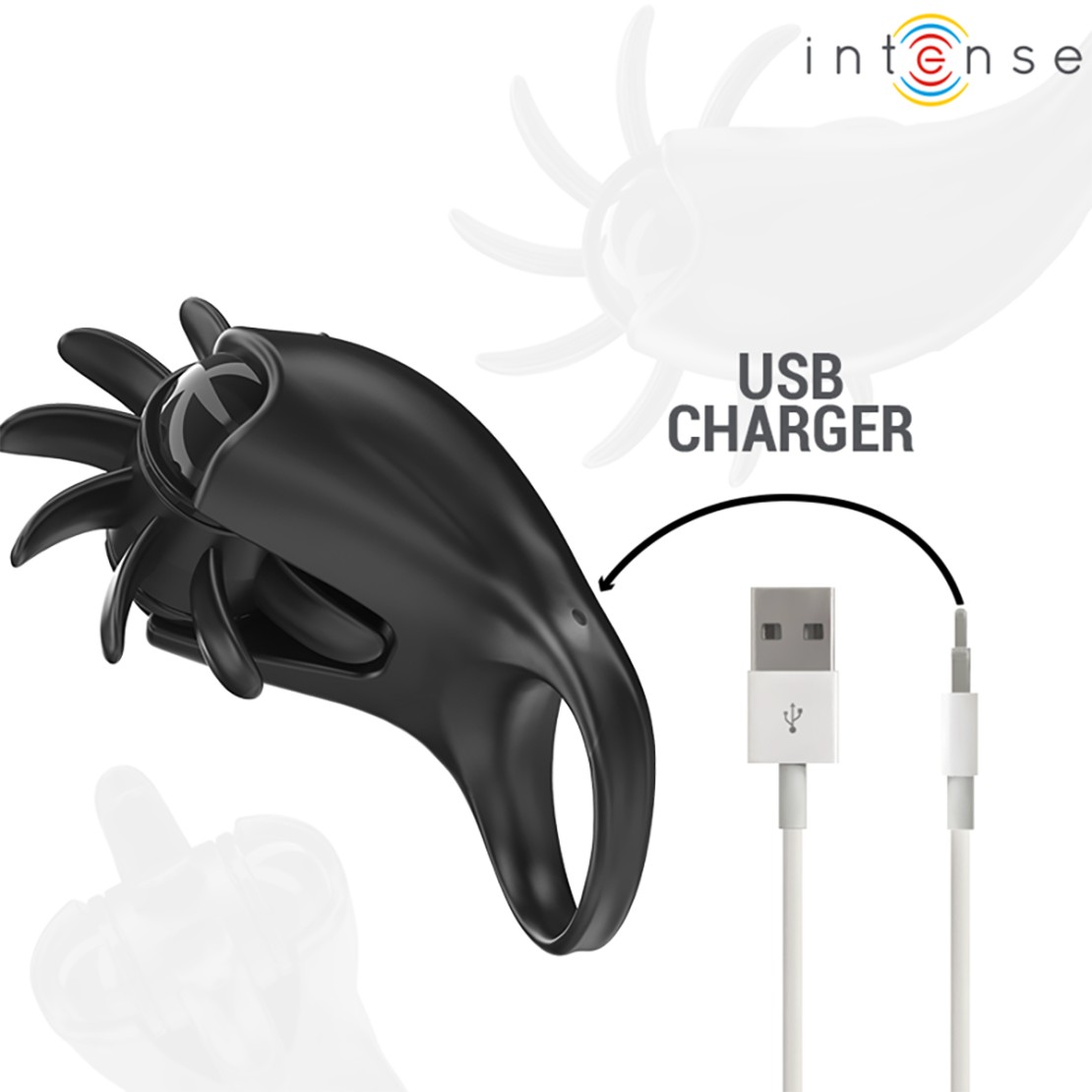 ANELLO PER PENE VIBRANTE E ROTANTE USB GIOCO DI...