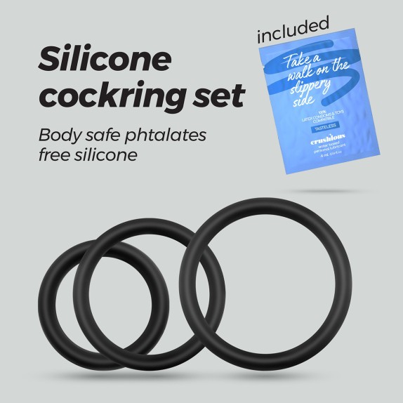 KIT 3 ANELLI PER PENE IN SILICONE PER MIGLIORARE L'EREZIONE