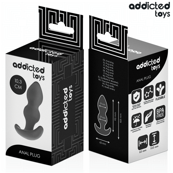 PLUG ANALE IN SILICONE MEDICALE FLESSIBILE CON SFERETTE TAGLIE S, L