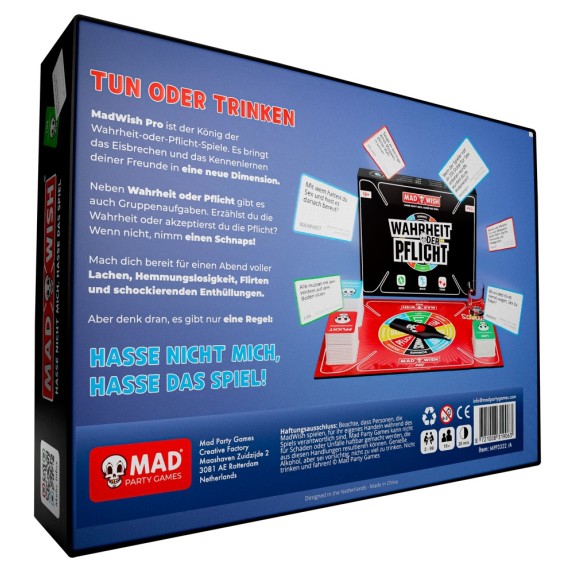 GIOCO DELLA BOTTIGLIA DA TAVOLO IN LINGUA TEDESCA MADWISH PRO PARTY GAME