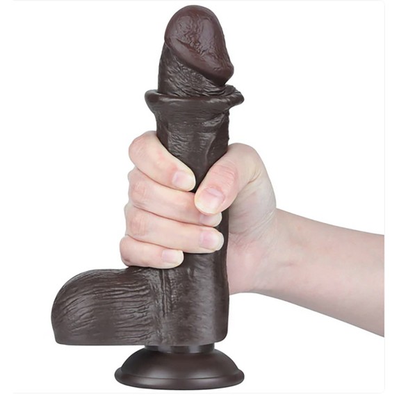 copy of DILDO MARRONE REALISTICO A DOPPIA DENSITA' CON PELLE SCORREVOLE 7,5"