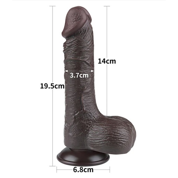 DILDO MARRONE REALISTICO A DOPPIA DENSITA' CON PELLE SCORREVOLE 7,5"