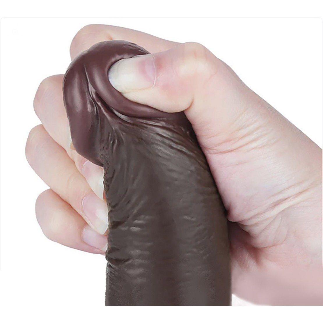 DILDO MARRONE REALISTICO A DOPPIA DENSITA' CON...