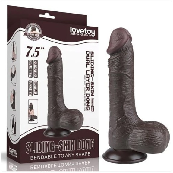 copy of DILDO MARRONE REALISTICO A DOPPIA DENSITA' CON PELLE SCORREVOLE 7,5"