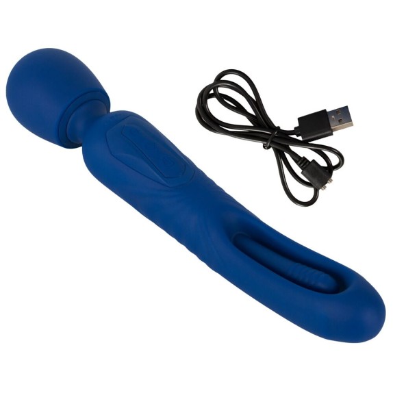 2IN1 WAND VIBRANTE PER CLITORIDE CON LINGUA PER PUNTO G SWEET SMILE
