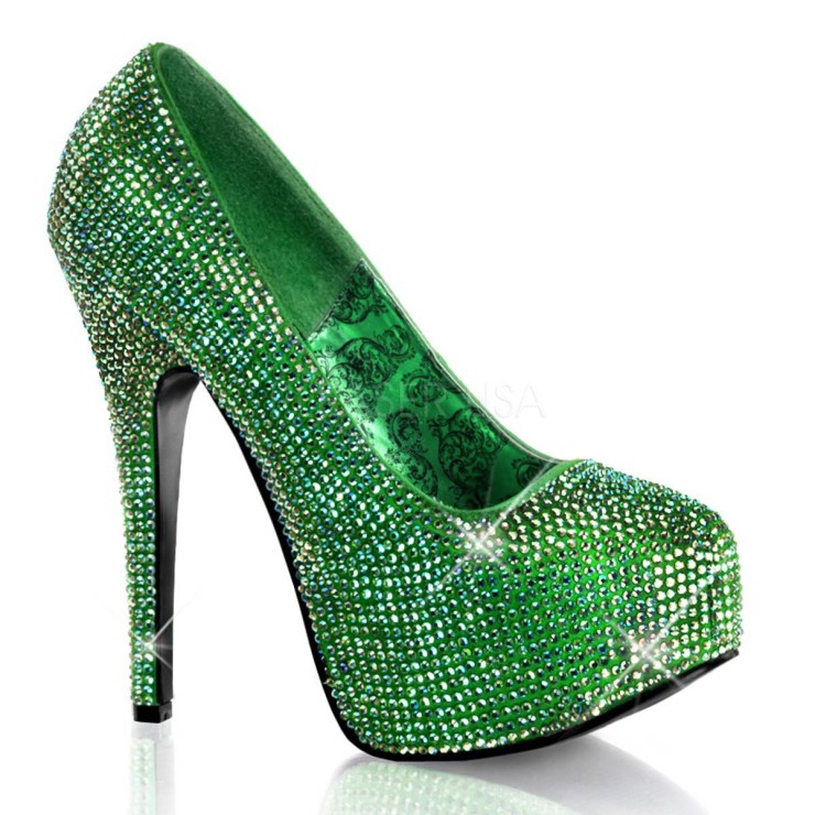 BORDELLO DECOLTE' CON STRASS VERDI VARI COLORI 2