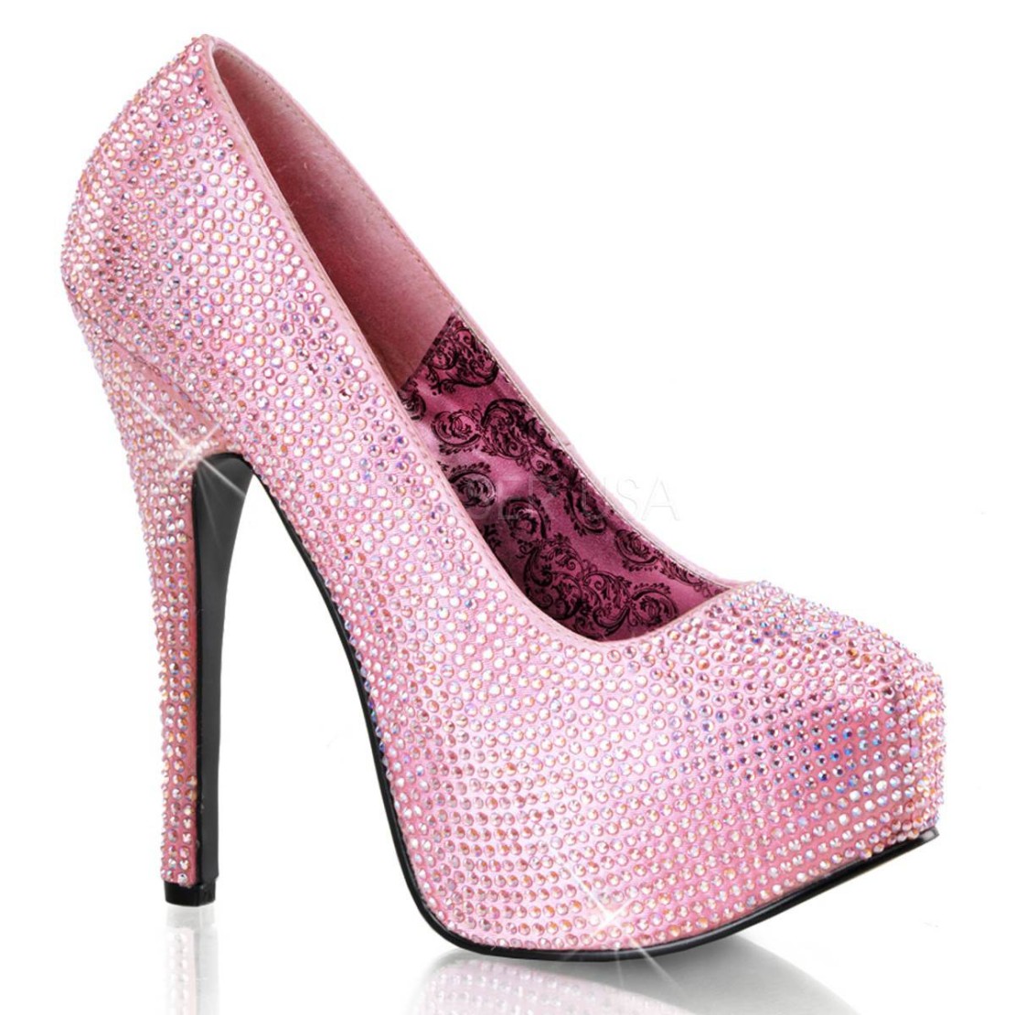 BORDELLO DECOLTE' IN STRASS ROSA ALTEZZA 14 CM