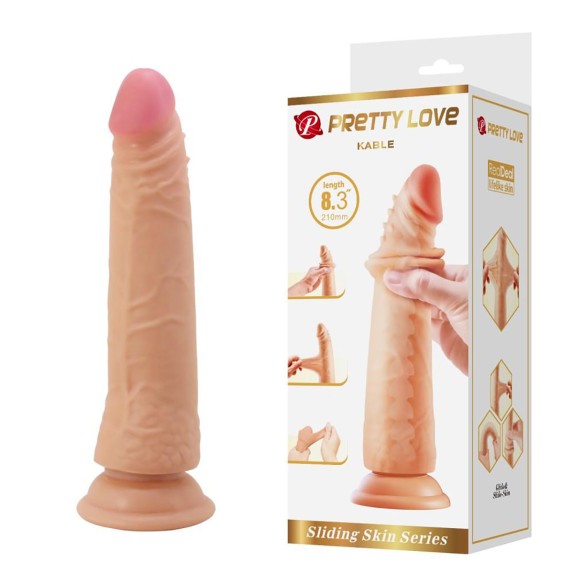 SEX TOY FALLO REALISTICO PIEGHEVOLE CON PELLE SCORREVOLE E RILIEVI 21 CM
