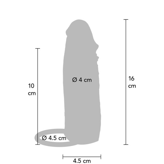 PROLUNGA REALISTICA 16 CM VIBRANTE CON TELECOMANDO PER AUMENTARE LE DIMENSIONI DEL PENE