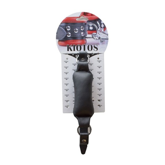 copy of BAVAGLIO GAG MORBIDO A CUSCINO IN PELLE NERA CON FIBBIA KIOTOS