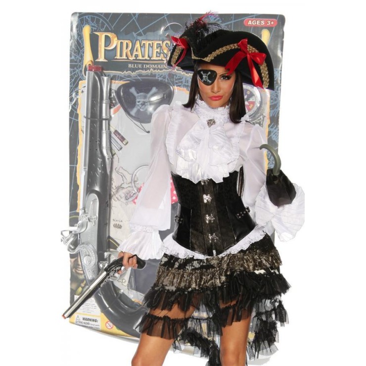 ACCESSORI PER TRAVESTIMENTO DA PIRATA SET 5 PEZZI CON... 2