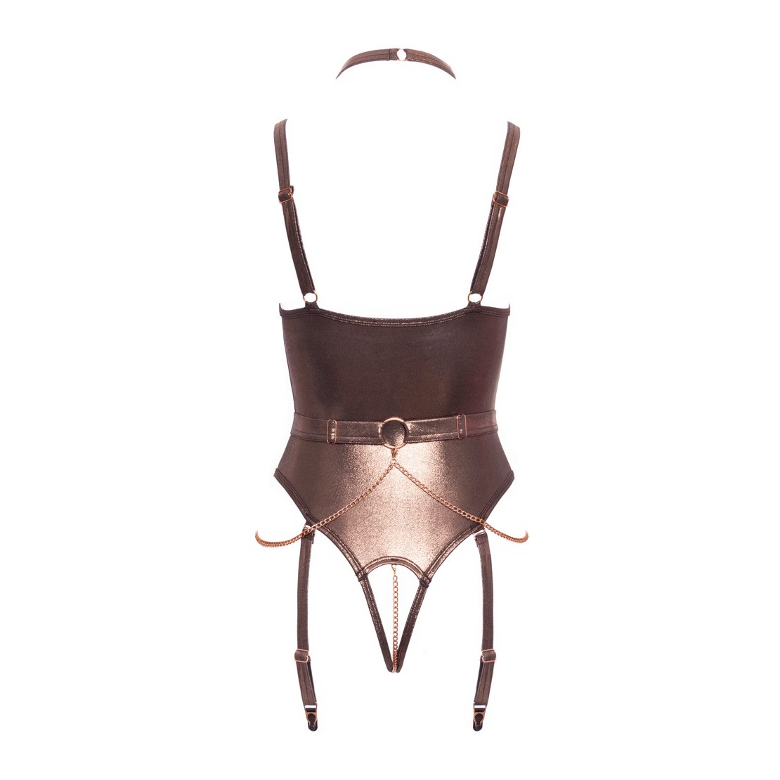BODY SEXY PER DONNA APERTO COLOR RAMATO CON...