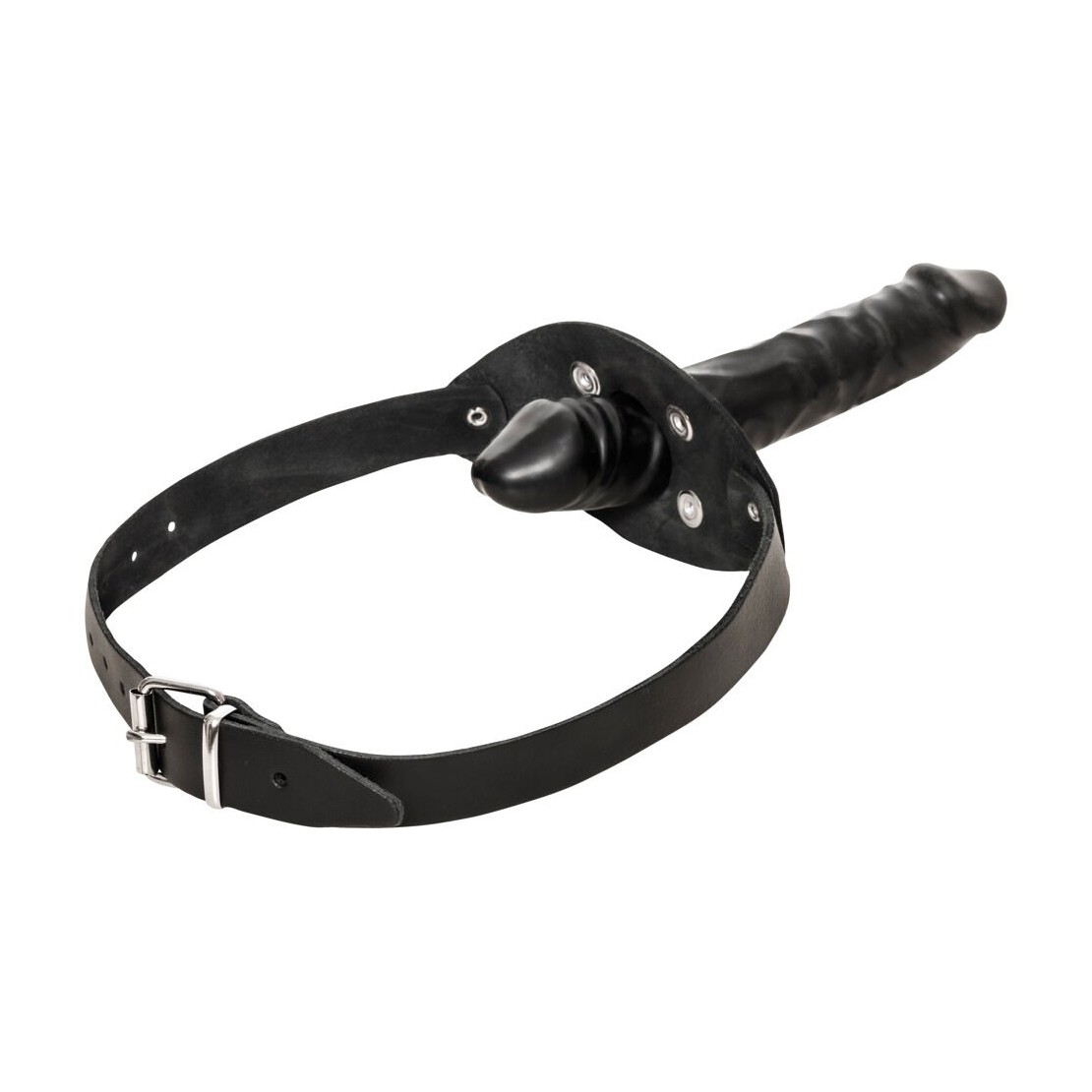 GAG MORSO COSTRITTIVO CON DILDO DOPPIO IN PELLE...