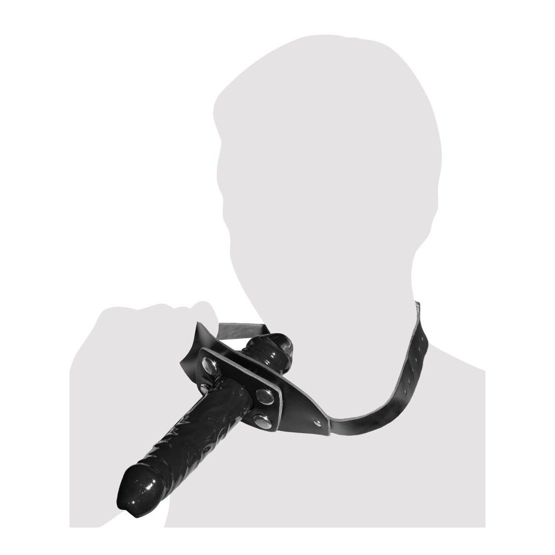 GAG MORSO COSTRITTIVO CON DILDO DOPPIO IN PELLE...