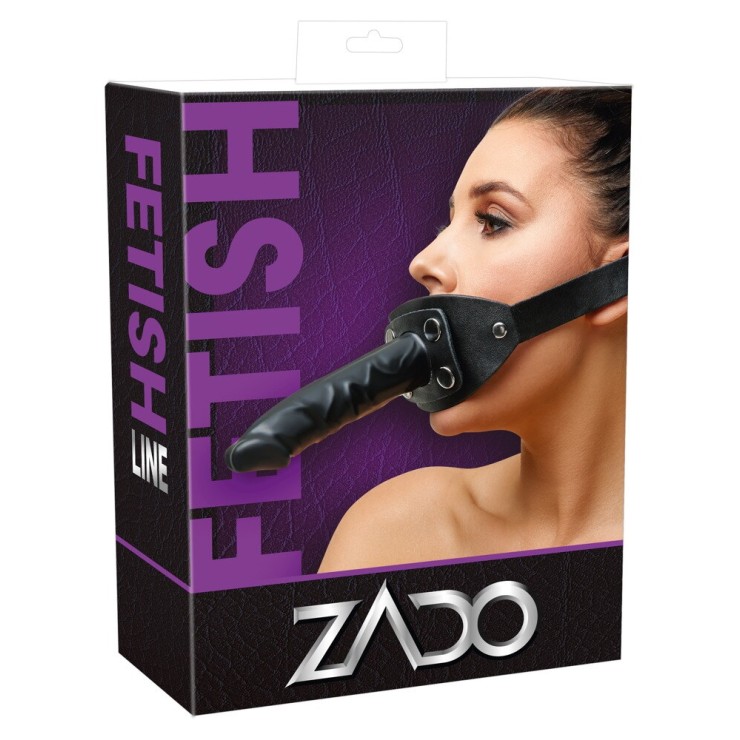GAG MORSO COSTRITTIVO CON DILDO DOPPIO IN PELLE E LATTICE...