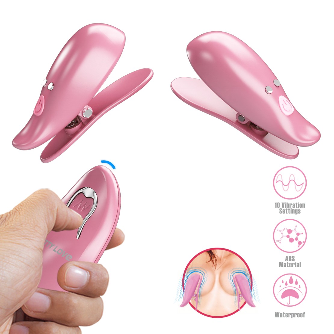 PINZE PER CAPEZZOLI VIBRANTI WIRELESS USB...