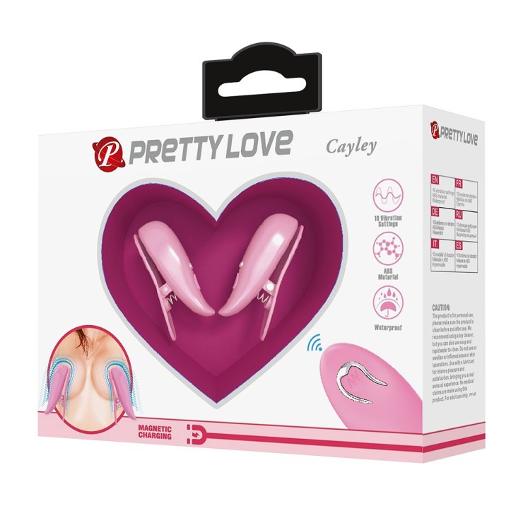 PINZE PER CAPEZZOLI VIBRANTI WIRELESS USB CAYLEY PRETTY LOVE 2