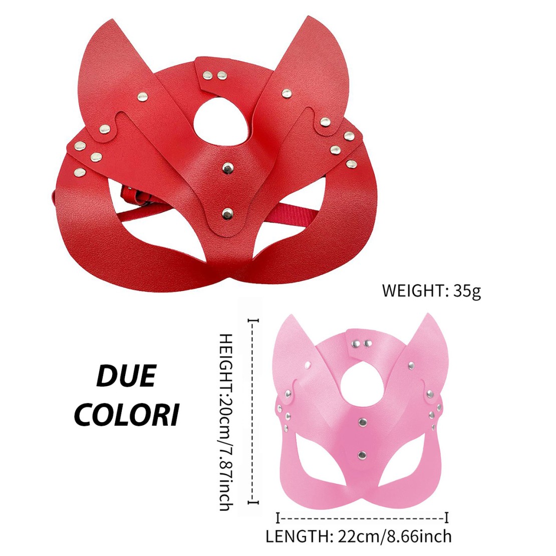 MASCHERA DA GATTA IN ECOPELLE MORBIDA REGOLABILE