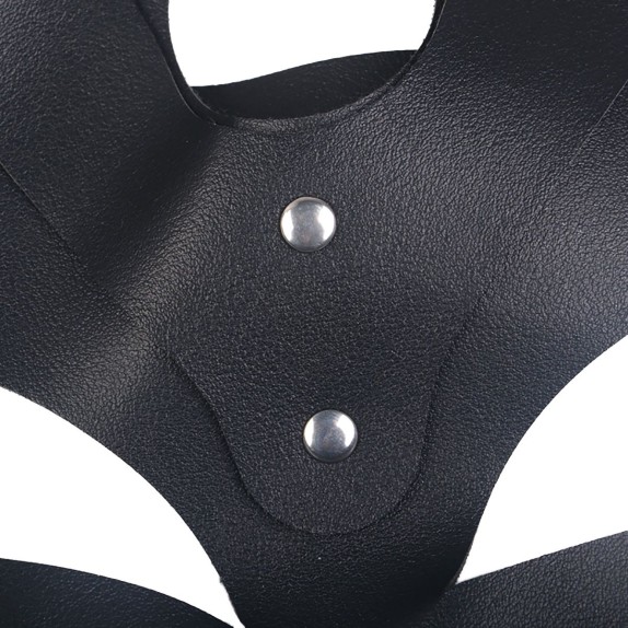MASCHERA DA GATTA NERA IN ECOPELLE MORBIDA REGOLABILE
