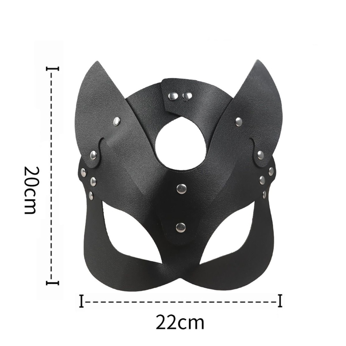 MASCHERA DA GATTA NERA IN ECOPELLE MORBIDA...