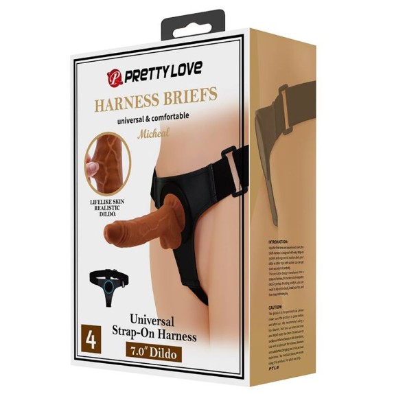 MUTANDINA STRAP-ON BASE A VENTOSA + FALLO 18 CM MICHEAL
