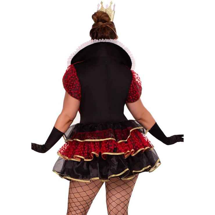 COSTUME 2 PZ TRAVESTIMENTO REGINA DI CUORI TAGLIA GRANDE 2