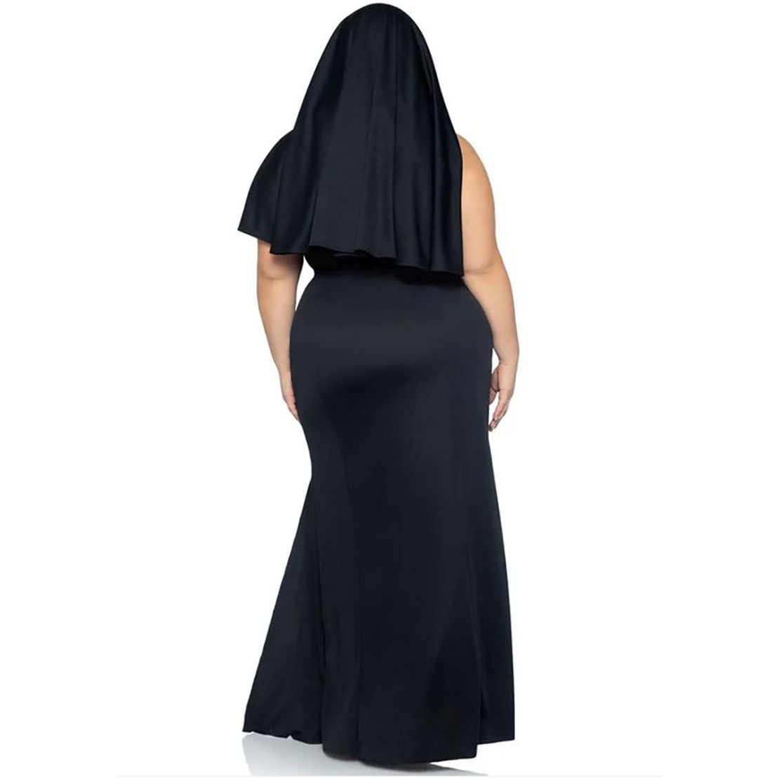TRAVESTIMENTO 3 PZ ABITO LUNGO DA SEXY SUORA CURVY