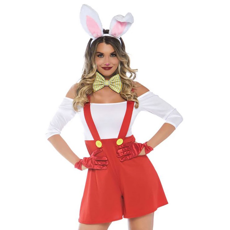 TRAVESTIMENTO 3 PZ DA CONIGLIETTA SEXY SALOPETTE E ACCESSORI