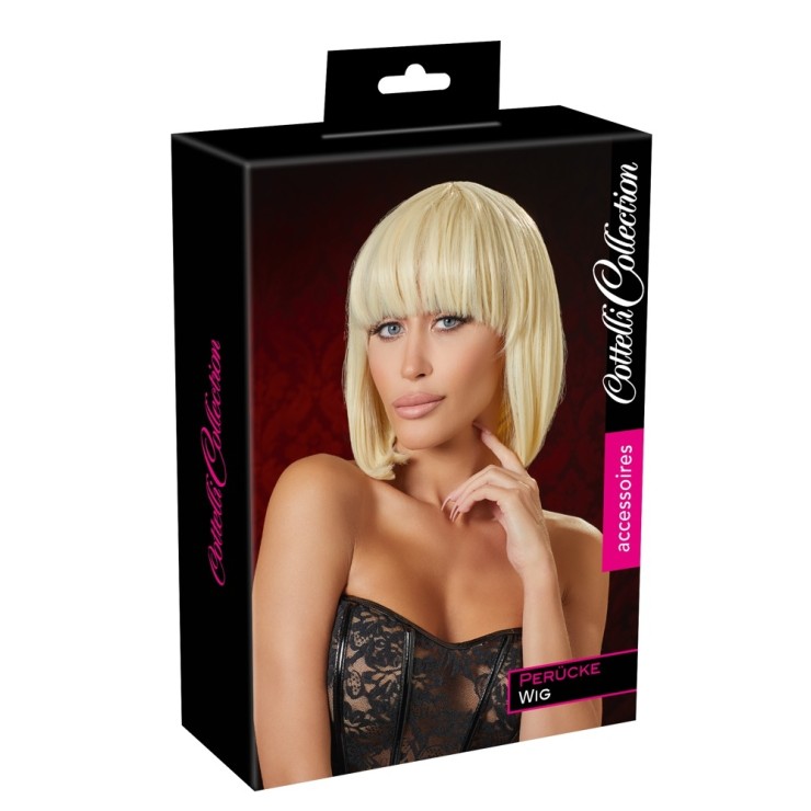 PARRUCCA SEXY BIONDA CASCHETTO CON FRANGETTA-OF