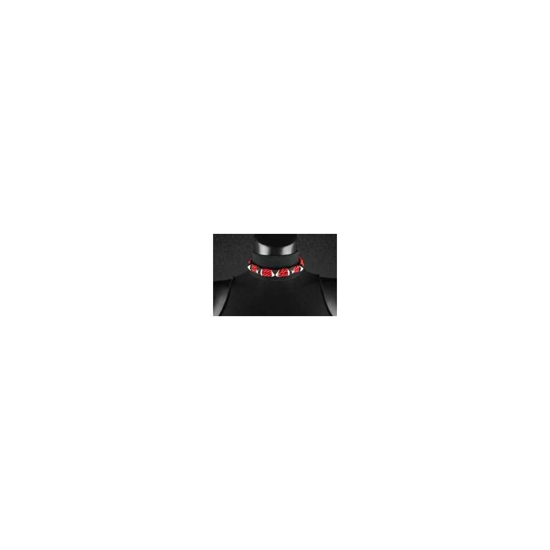 COLLARE UOMO CORDA ROSSO CON BORCHIE REIP ROPE