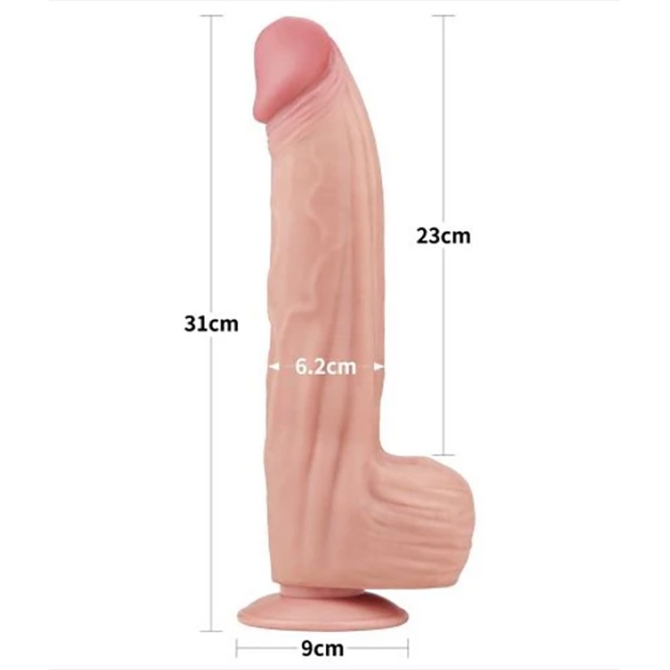 FALLO REALISTICO KING SIZED CON PELLE SCORREVOLE 12"... 2