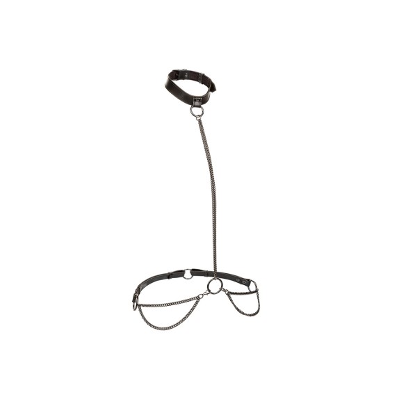 HARNESS & COLLARE GUINZAGLIO ACCESSORIO 2 IN 1 PELLE VEGANA