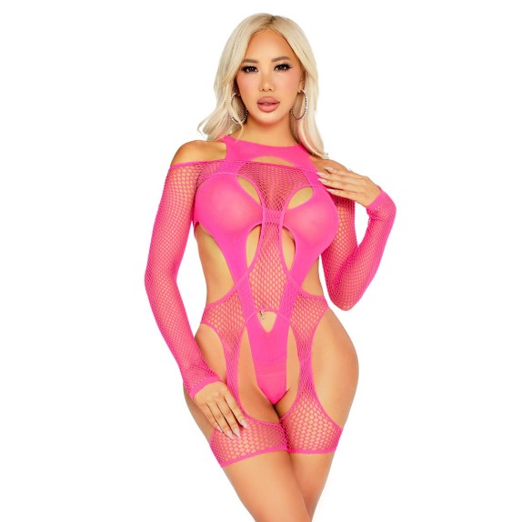 SET 2 PEZZI BODY E HARNESS SEXY PER DONNA IN TESSUTO ELASTICO-OF