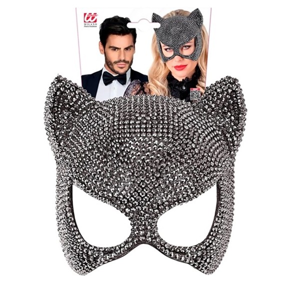 MASCHERA DA GATTO SEXY RIGIDA CON STRASS