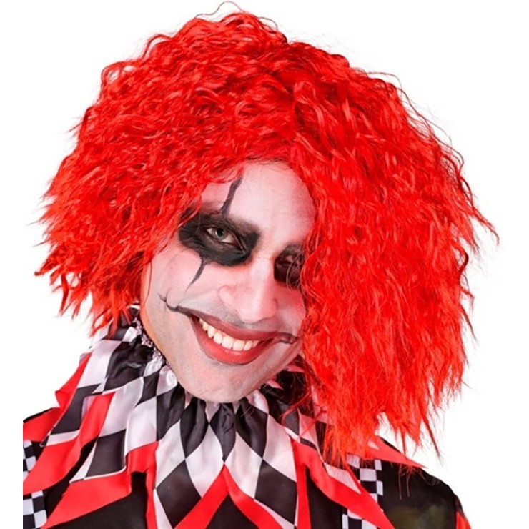 PARRUCCA ROSSA DA CLOWN PAZZO RICCI RIBELLI PER...