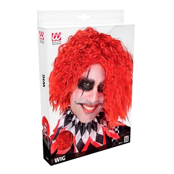 PARRUCCA ROSSA DA CLOWN PAZZO RICCI RIBELLI PER TRAVESTIMENTI E COSPLAY