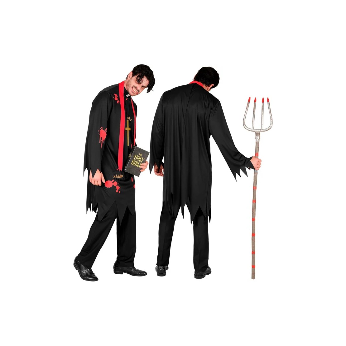 COSTUME TRAVESTIMENTO DA PRETE ZOMBIE CON...