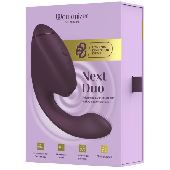 WOMANIZER NEXT DUO STIMOLATORE DOPPIO SUCCHIA CLITORIDE E VIBRATORE PUNTO G