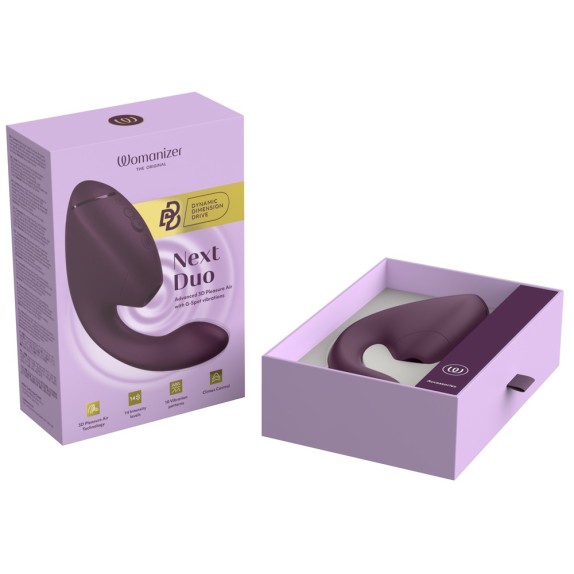 WOMANIZER NEXT DUO STIMOLATORE DOPPIO SUCCHIA CLITORIDE E VIBRATORE PUNTO G