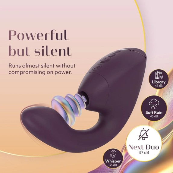 WOMANIZER NEXT DUO STIMOLATORE DOPPIO SUCCHIA CLITORIDE E VIBRATORE PUNTO G
