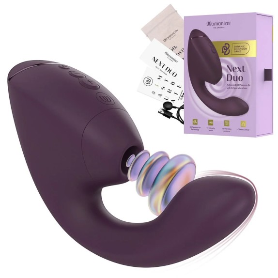 WOMANIZER NEXT DUO STIMOLATORE DOPPIO SUCCHIA CLITORIDE E VIBRATORE PUNTO G