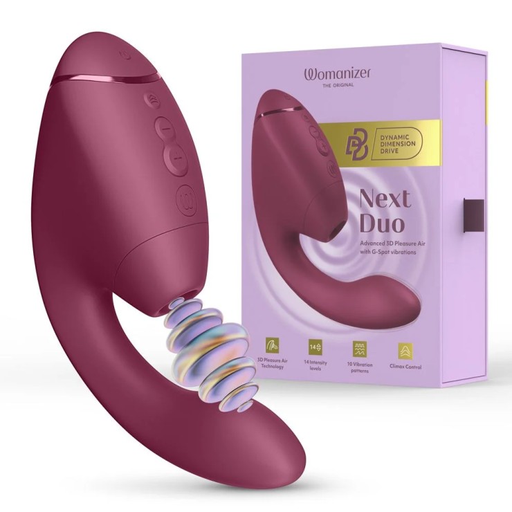 WOMANIZER NEXT DUO STIMOLATORE DOPPIO SUCCHIA CLITORIDE E...