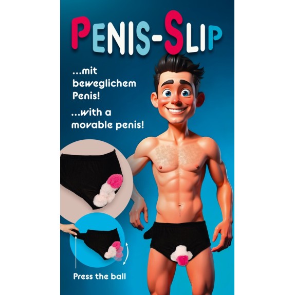 SLIP CON PENE IN PELUCHES CHE SI ALZA GADGET SCHERZOSO