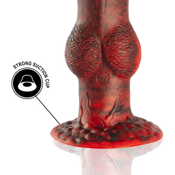 FALLO DILDO VIBRANTE ROSSO NERO 22,5 CM CON TELECOMANDO WIRELESS