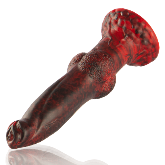 FALLO DILDO VIBRANTE ROSSO NERO 22,5 CM CON TELECOMANDO WIRELESS