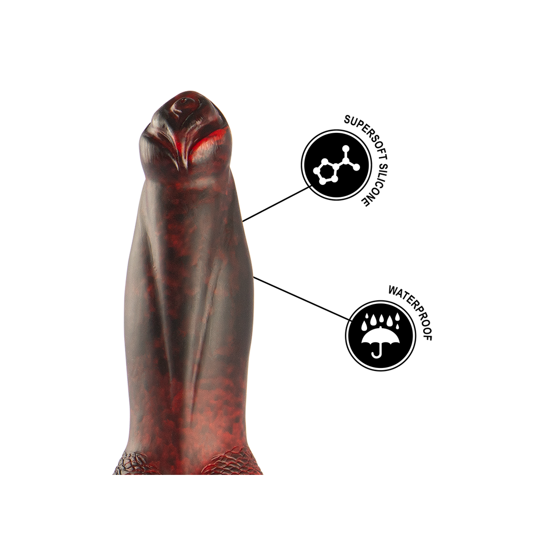 FALLO DILDO VIBRANTE ROSSO NERO 22,5 CM CON...